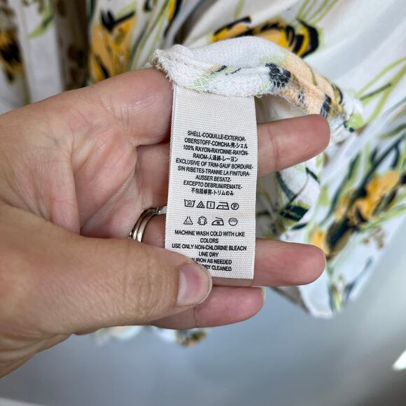 Free People Floral Boho Blouse Size S Long Sleeve Flowy Tunic Top - Picture 8 of 10